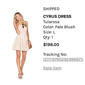 Tularosa blush floral lace skater dress